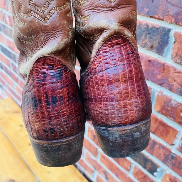 Wrangler | Vintage WB Masterson Special Edition Brown Cowboy Boots 9.5 - Picture 8 of 8
